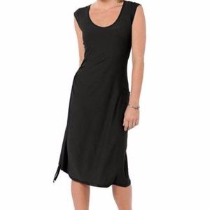 Toad & Co midi black dress, size S